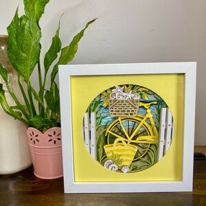 3D Yellow Beach Bike Shadowbox